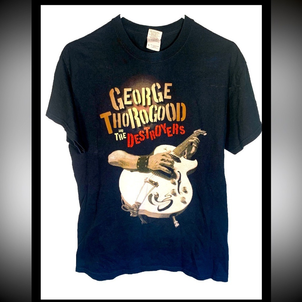 Vintage george thorogood and the destroyers Gildan Medium ‎ Cotton Tshirt